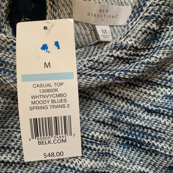 NWT New Directions Heather Knit top Medium - Picture 3 of 4